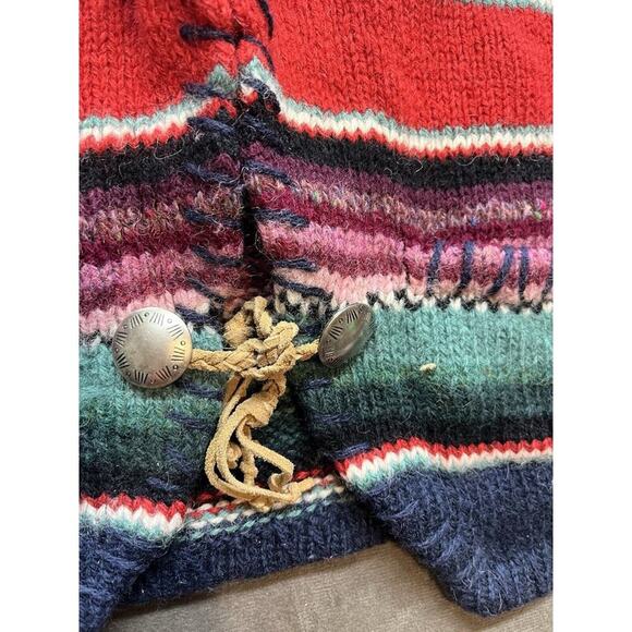 Melbourne Country Brand Women's Wool Indian Print Colorful Cardigan Sweater Sz M - Picture 3 of 7